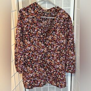 XL Croft and Barrow Floral Top, Business Casual, Casual, Floral, Button Up
